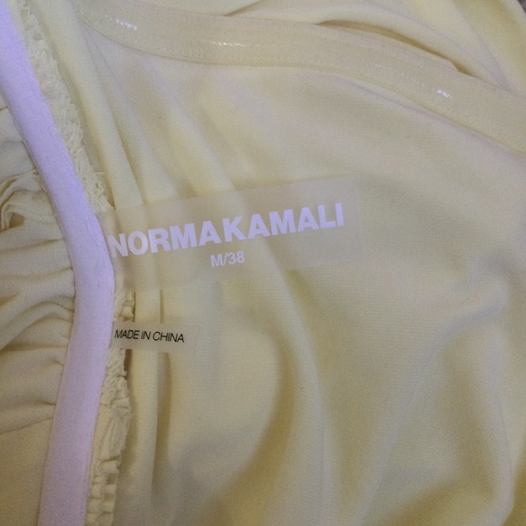 Norma Kamali Dress Ruched Yellow Midi Size Medium - Picture 6 of 6